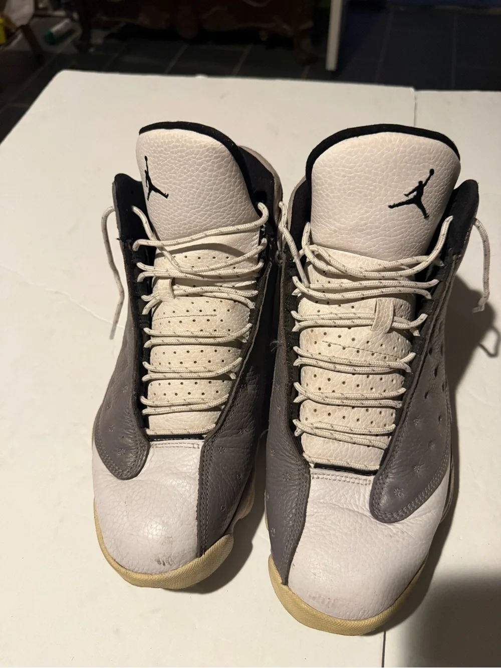 Jordan Grey White Black Retro Basketball Sneakers Jordan 13